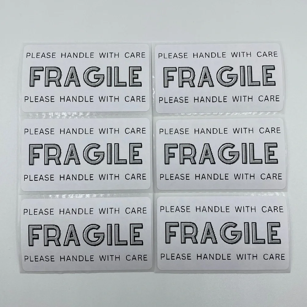 500 Fragile Thermal Labels Stickers for Resellers Packing and Shipping